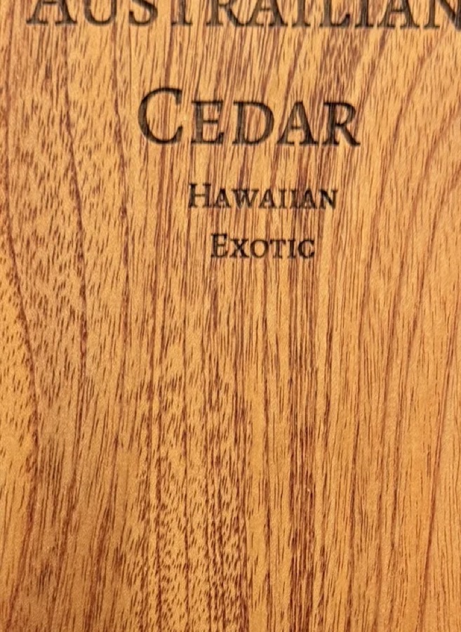Closer detail of Australian Cedar grain figure