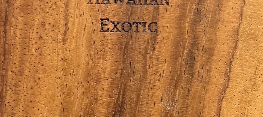 Detail of Chocolate Albizia grain — figured wood texture, photographed at Raw Heartwood