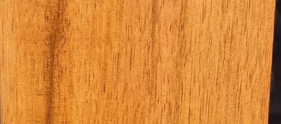 Detail of Lychee grain — figured wood texture, photographed at Raw Heartwood