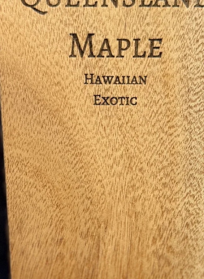 Closer detail of Queensland Maple grain figure